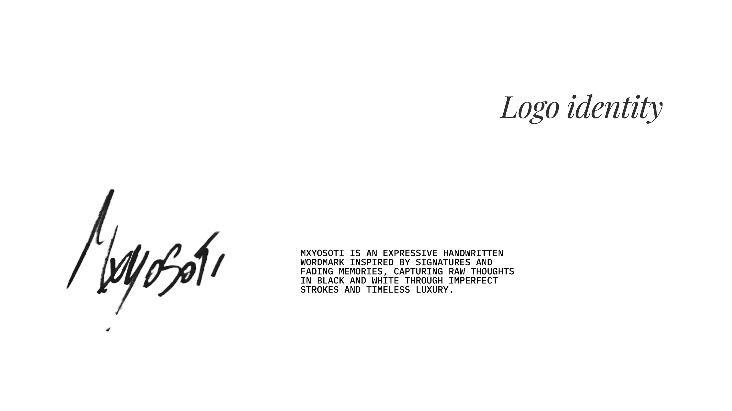 Logo identity showing the expressive handwritten MXYOSOTI wordmark.